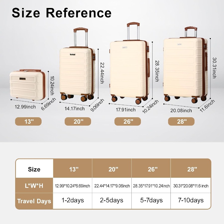 4 Pcs Luggage Set Expandable A - Expandable Hard Shell Luggage Set review and price