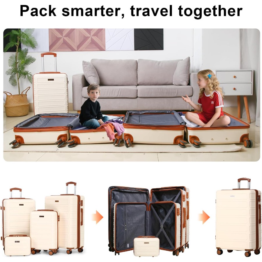 4 Pcs Luggage Set Expandable A - Expandable Hard Shell Luggage Set review and price
