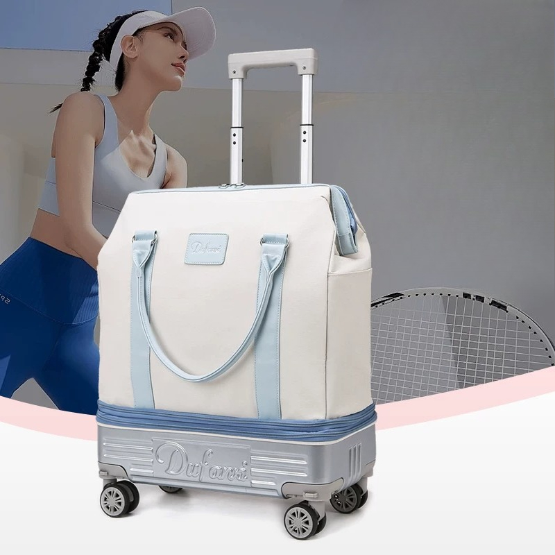 Foldable Wheeled Duffel Bag, L - Foldable Rolling Luggage Bag review and price