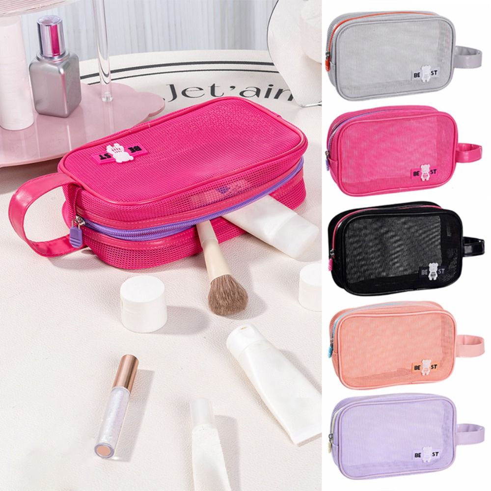 Durable Mesh Makeup Bag With H - Cosmetic Bags review and price