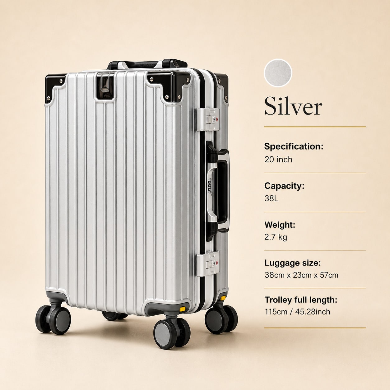 20 Inch Carry On Suitcase Airl - Cabin Size Lightweight Travel Trolley review and price