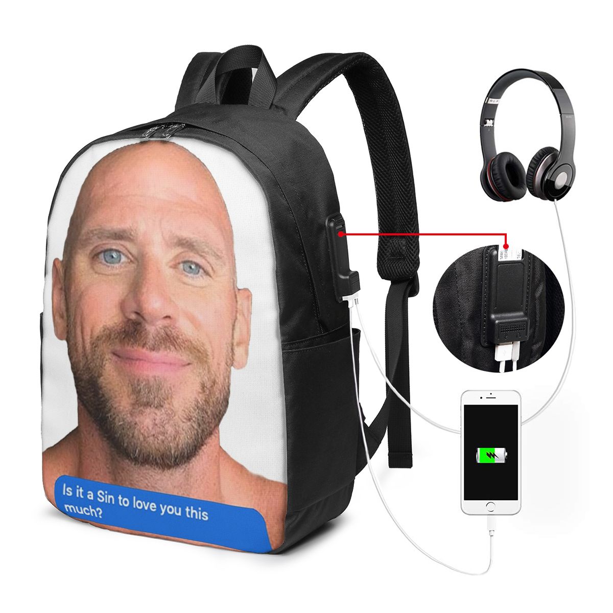 Johnny Sins Flirty Text Bubble - Backpacks review and price