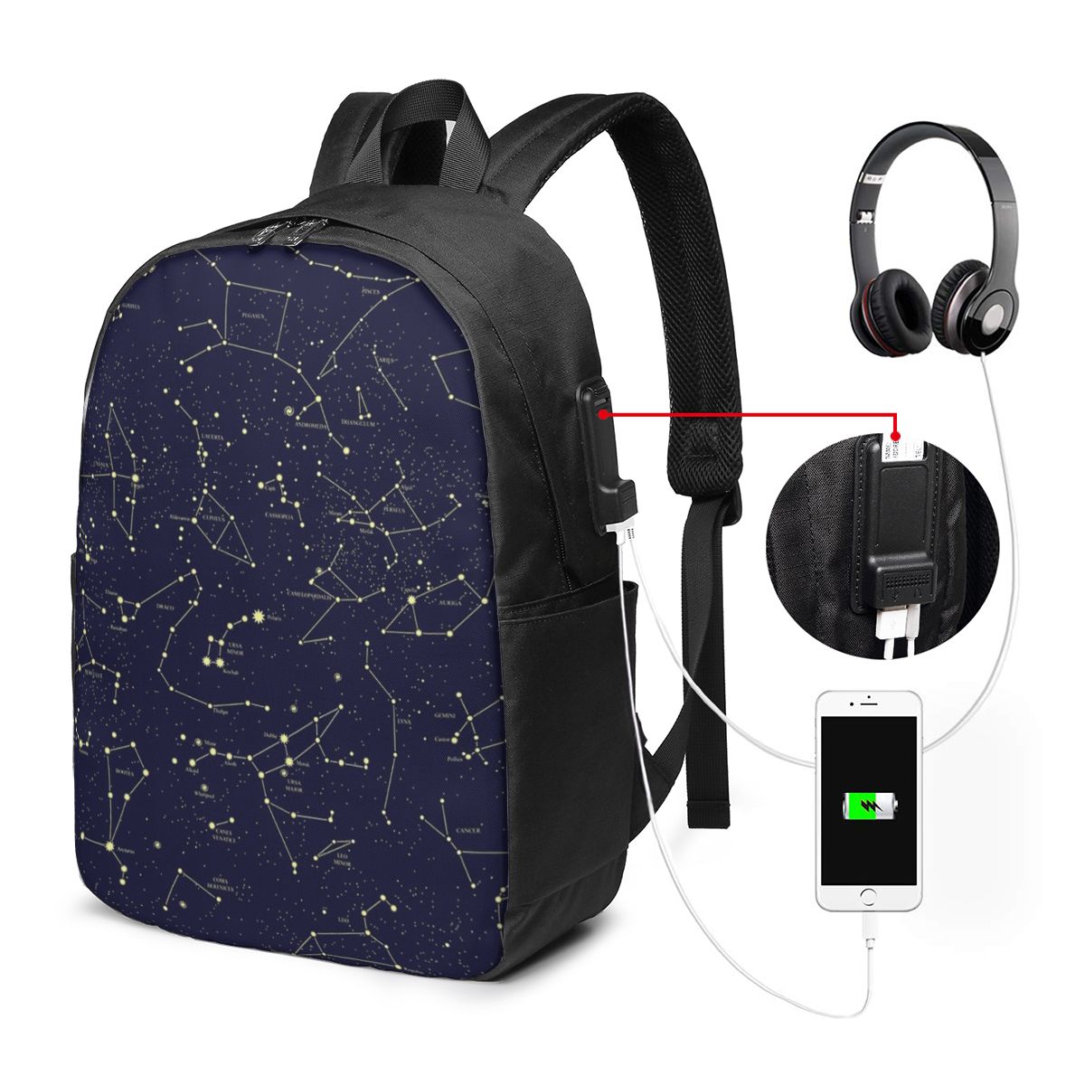 Night Sky Golden Celestial Sta - Backpacks review and price