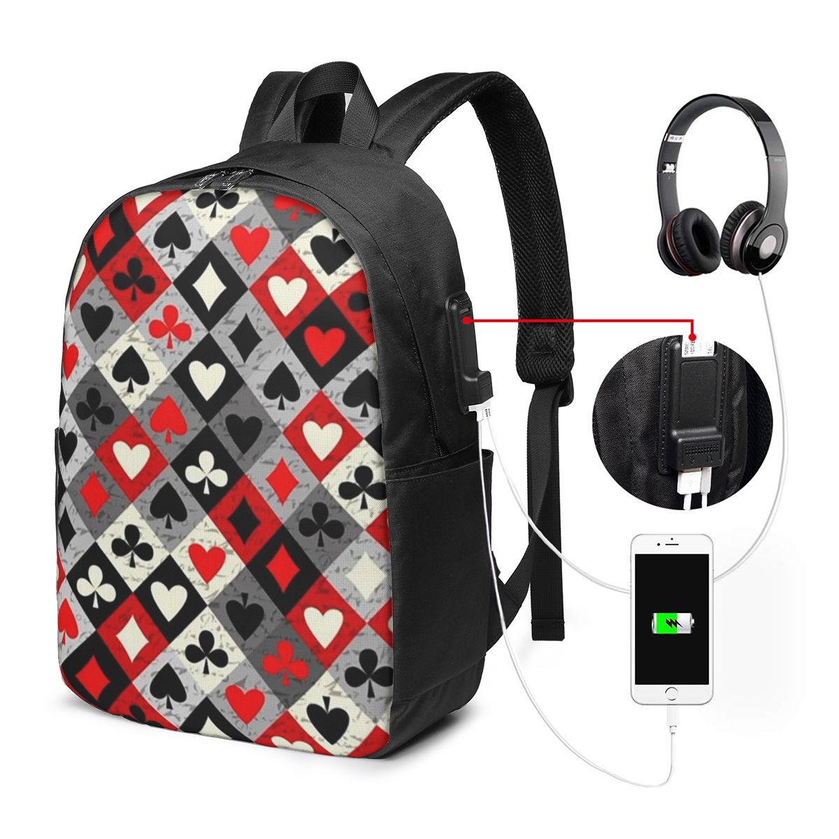 Playing Cards Poker Print Back - Backpacks review and price