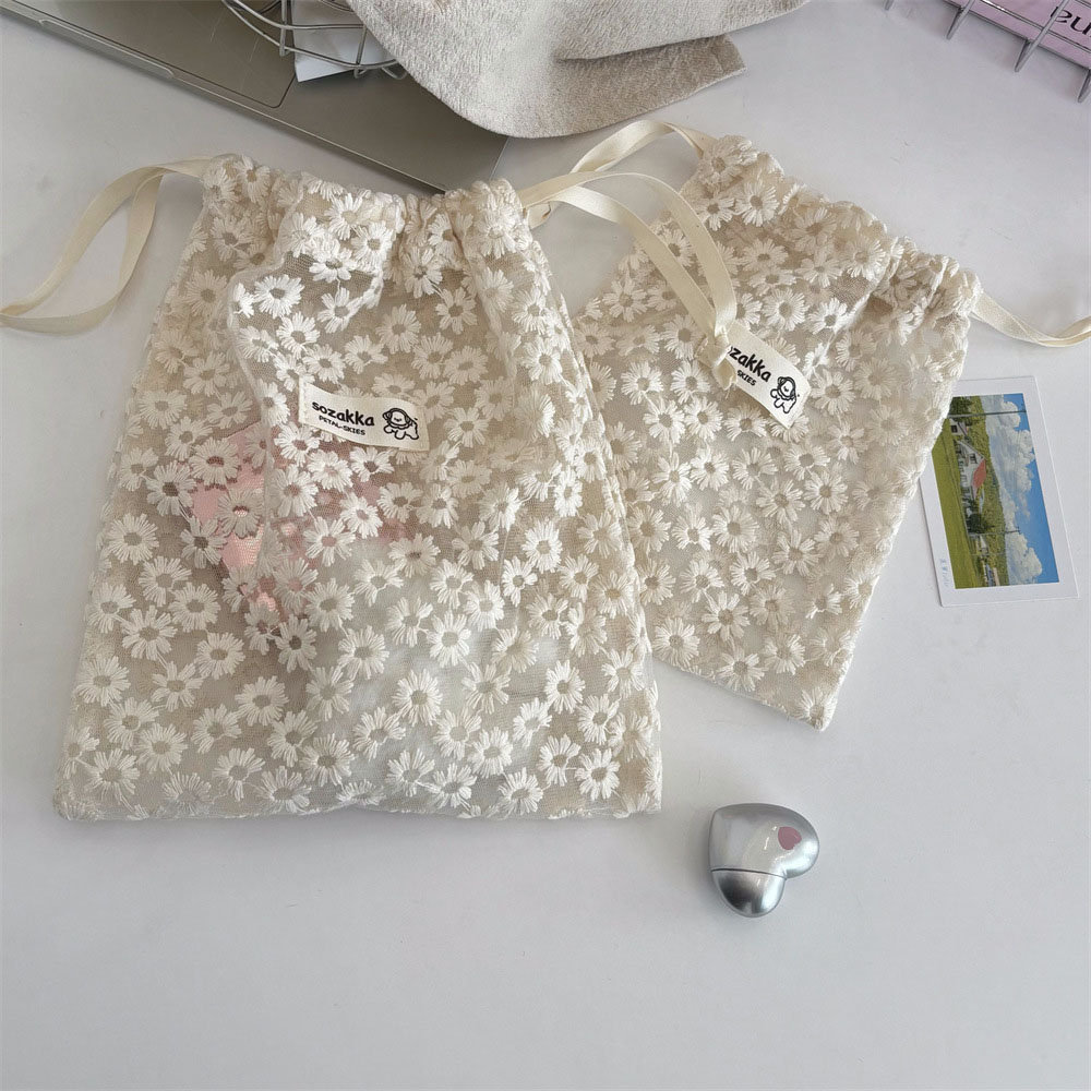 Lace Embroidered Daisy Mesh Dr - Cosmetic Bags review and price