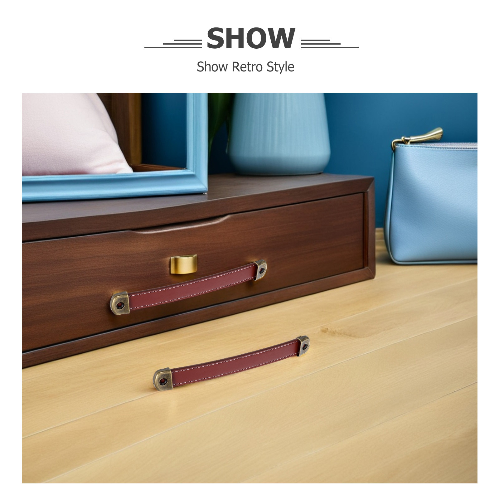 2Pcs Retro PU Cabinet Pull Han - Retro Vintage Trunk Suitcase review and price